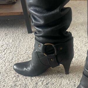 Vero Cuoio Black Heeled Moto Boots